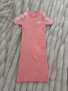 adidas Pink Ribbed Crewneck bodycon